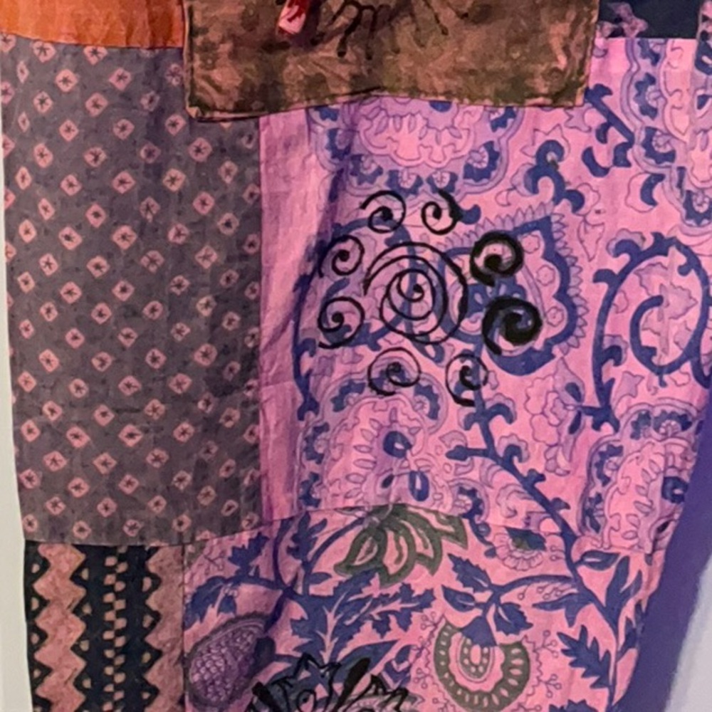 Janice Kantha Perfect Patchwork Harem Jogger Style Pants ~ OSFM ~ NWOT - Picture 14 of 16